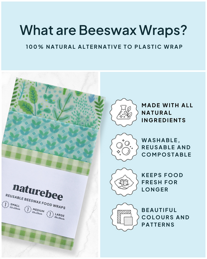 Beeswax Wrap Variety Set - Green | Nature Bee