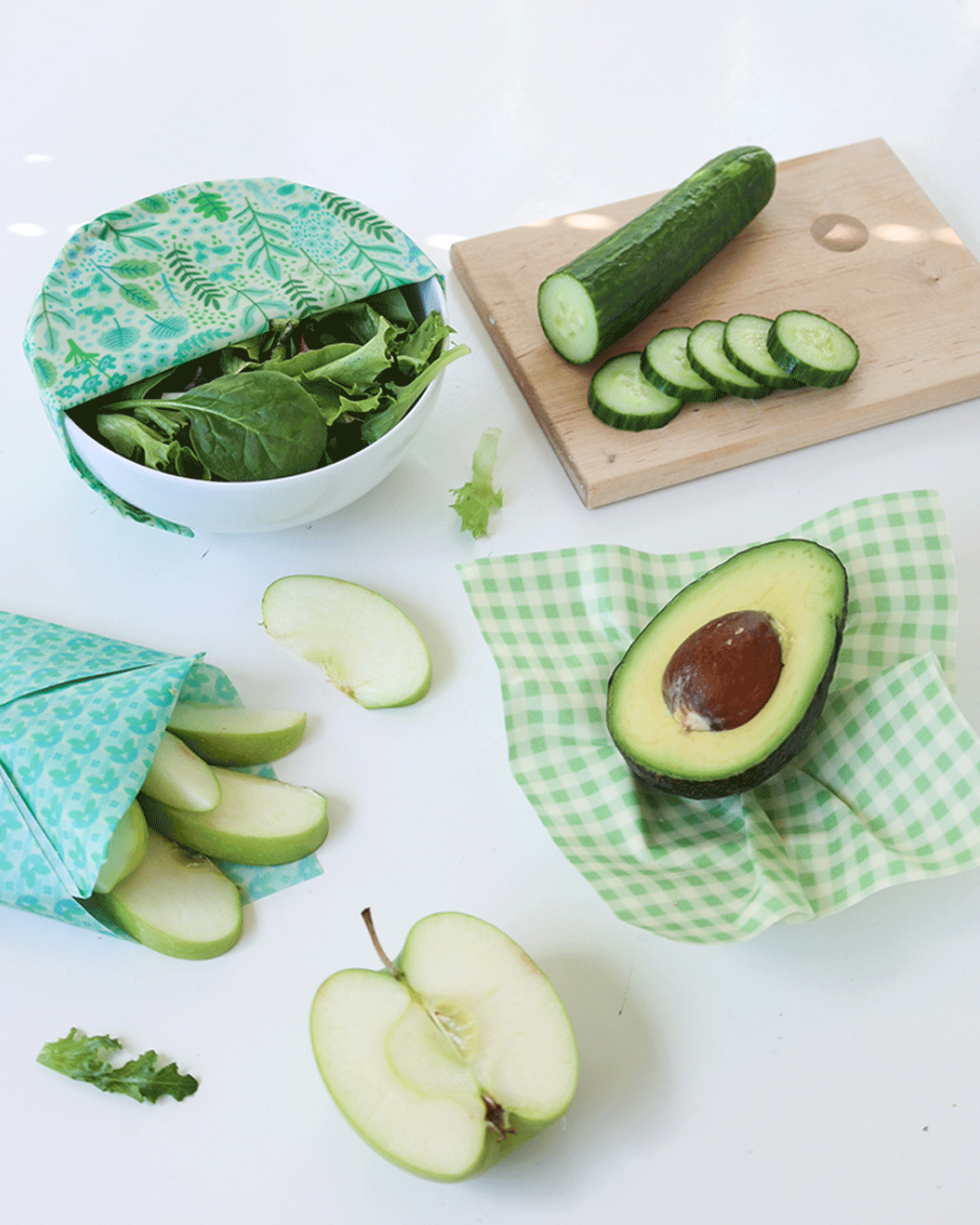 Beeswax Wrap Variety Set - Green | Made in Canada | Nature Bee