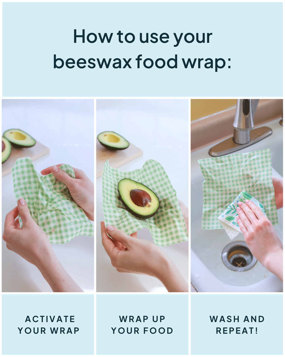 Beeswax Wrap Variety Set - Green | Nature Bee