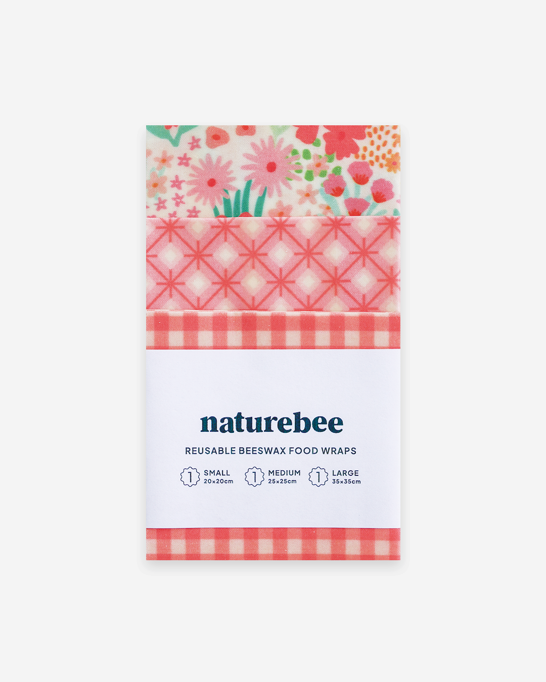 Beeswax Wrap Variety Set - Pink | Made in Canada | Nature Bee