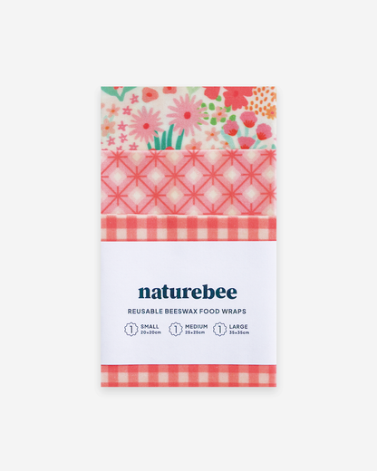 Beeswax Wrap Variety Set - Pink | Made in Canada | Nature Bee