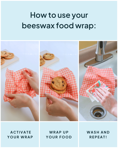 Beeswax Wrap Variety Set - Pink | Made in Canada | Nature Bee