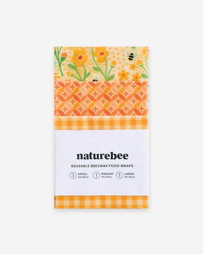 Beeswax Wrap Variety Set - Yellow  | Made in Canada |  Nature Bee