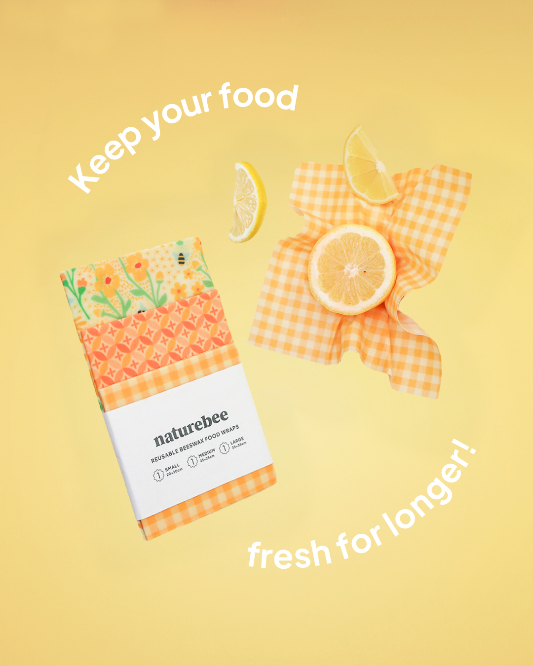 Beeswax Wrap Variety Set - Yellow | Nature Bee