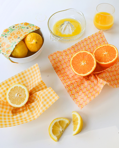 Beeswax Wrap Variety Set - Yellow  | Made in Canada |  Nature Bee