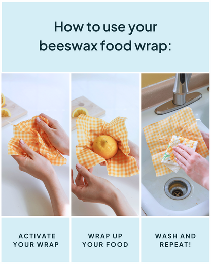 Beeswax Wrap Variety Set 4 Pack Bundle  | Made in Canada |  Nature Bee