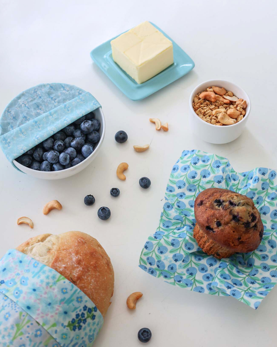 Beeswax Wrap Variety Set - Blue | Made in Canada | Nature Bee