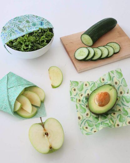 Beeswax Wrap Variety Set - Green | Made in Canada | Nature Bee