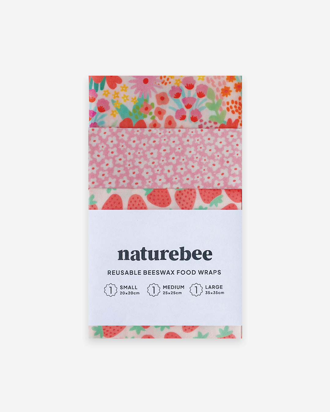 Beeswax Wrap Variety Set - Pink | Made in Canada | Nature Bee