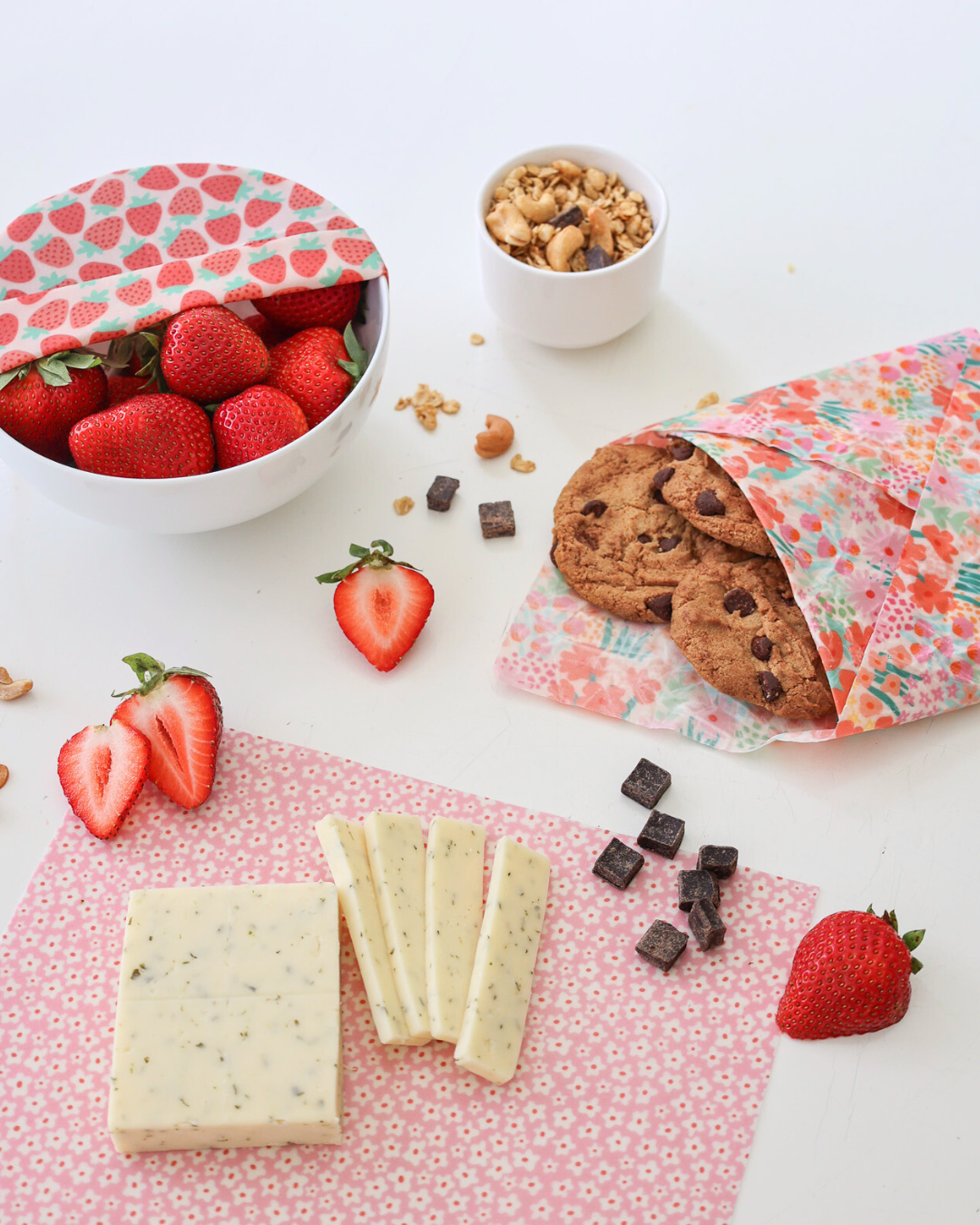 Beeswax Wrap Variety Set - Pink | Made in Canada | Nature Bee