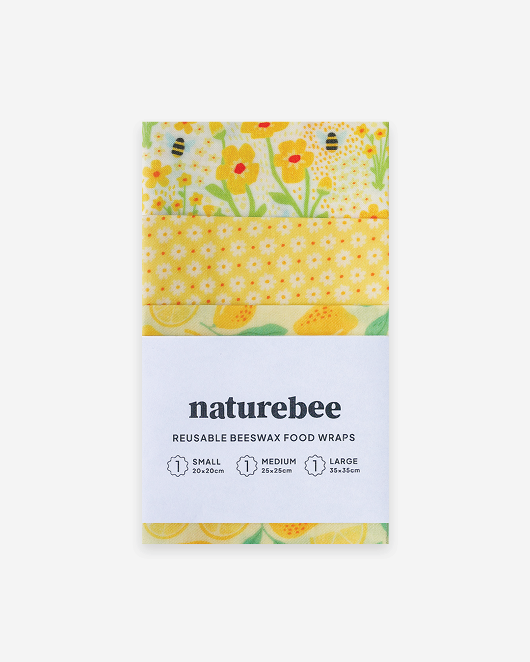Beeswax Wrap Variety Set - Yellow  | Made in Canada |  Nature Bee