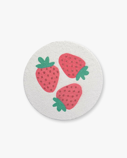 Compressed Cellulose Sponges - Strawberries