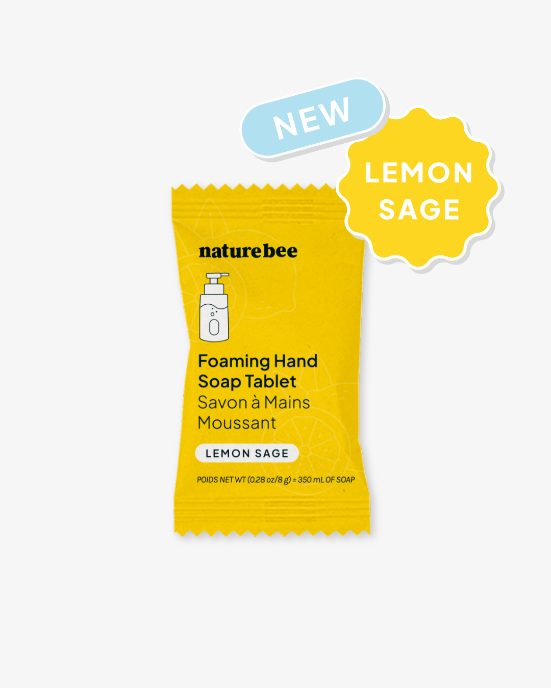 Limited Edition Foaming Hand Soap Tablet Lemon Sage| Nature Bee