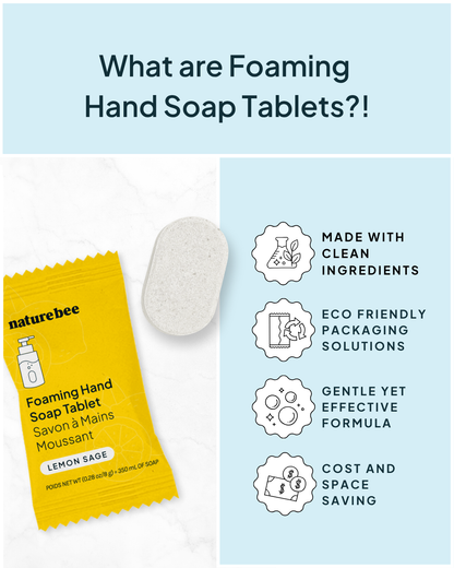 Limited Edition Foaming Hand Soap Tablet Lemon Sage| Nature Bee