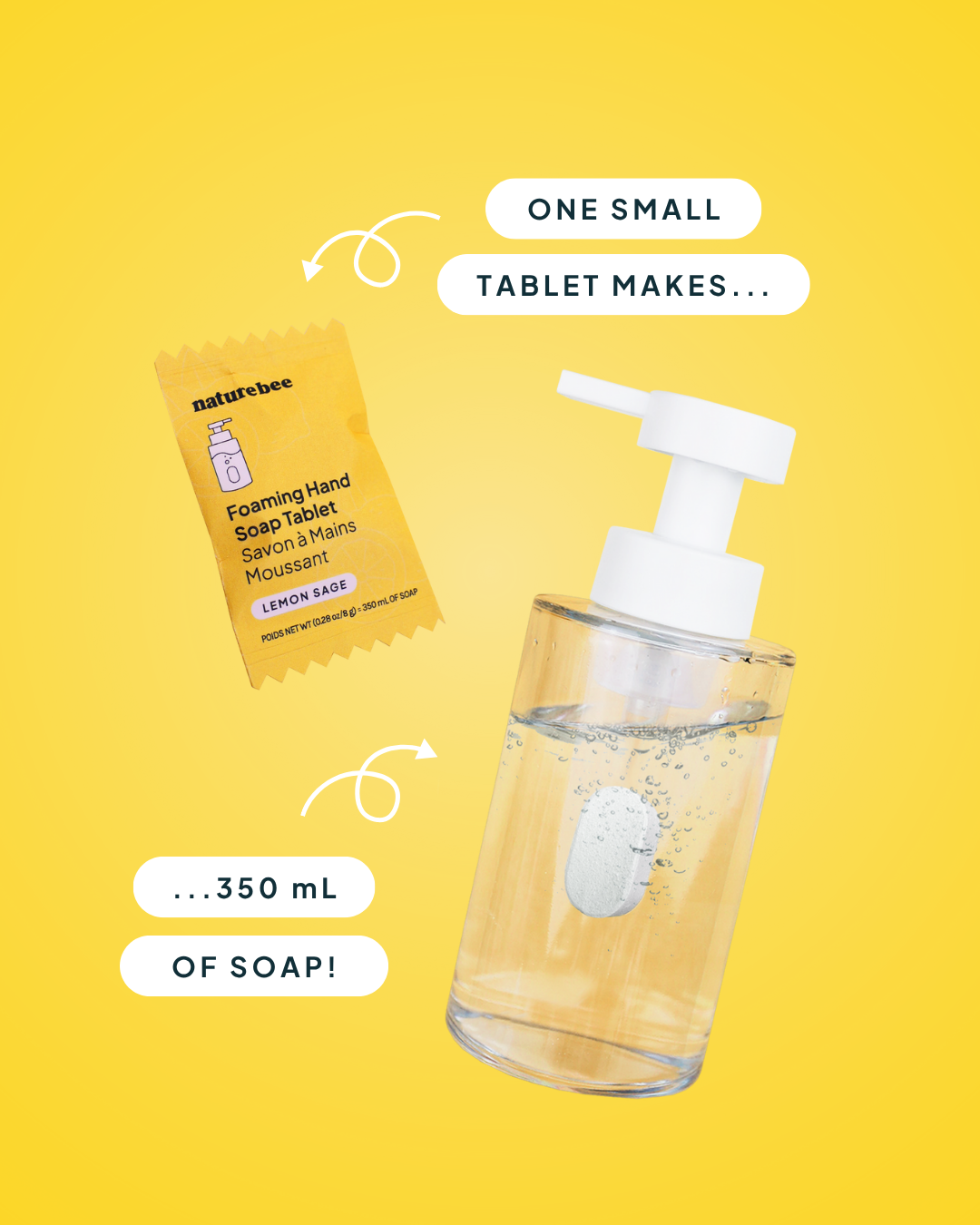 Limited Edition Foaming Hand Soap Tablet Lemon Sage| Nature Bee