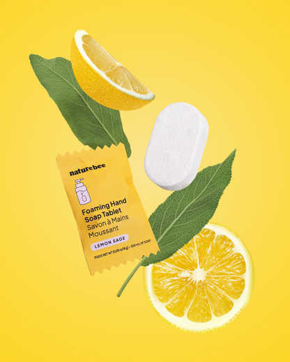 Limited Edition Foaming Hand Soap Tablet Lemon Sage| Nature Bee
