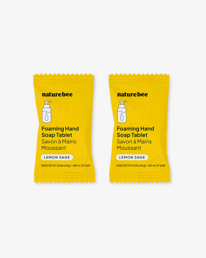 Limited Edition Foaming Hand Soap Tablet Lemon Sage| Nature Bee