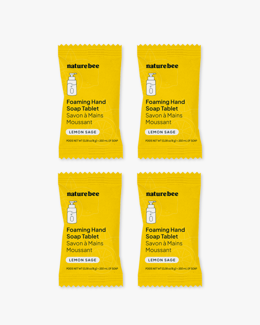 Limited Edition Foaming Hand Soap Tablet Lemon Sage| Nature Bee