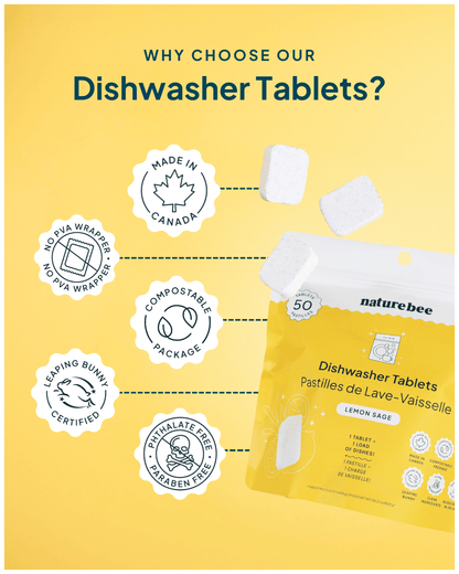 Dishwasher Tablets Lemon Sage 50 - pack - NATURE BEE