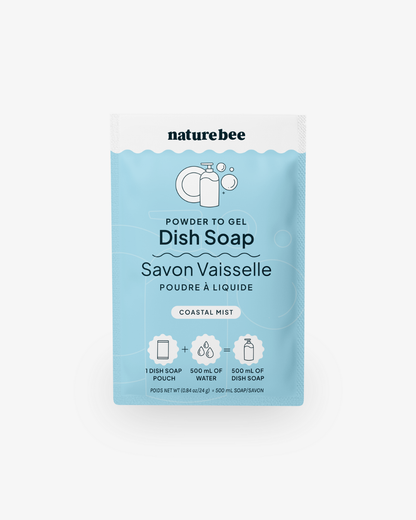 Powder to Gel Kitchen Dish Soap Coastal Mist  | Nature Bee