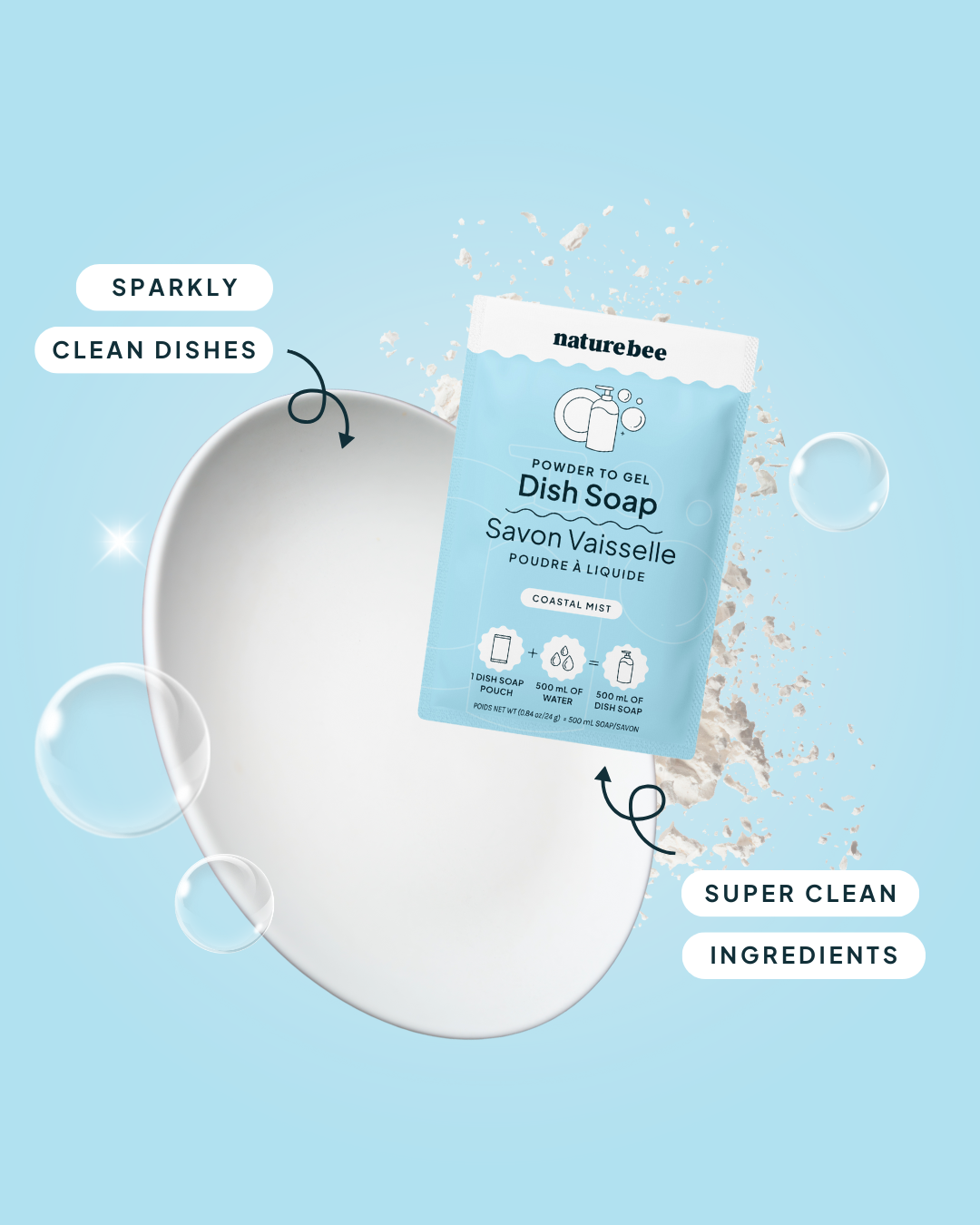 Powder to Gel Kitchen Dish Soap Scent Variety Pack | Nature Bee