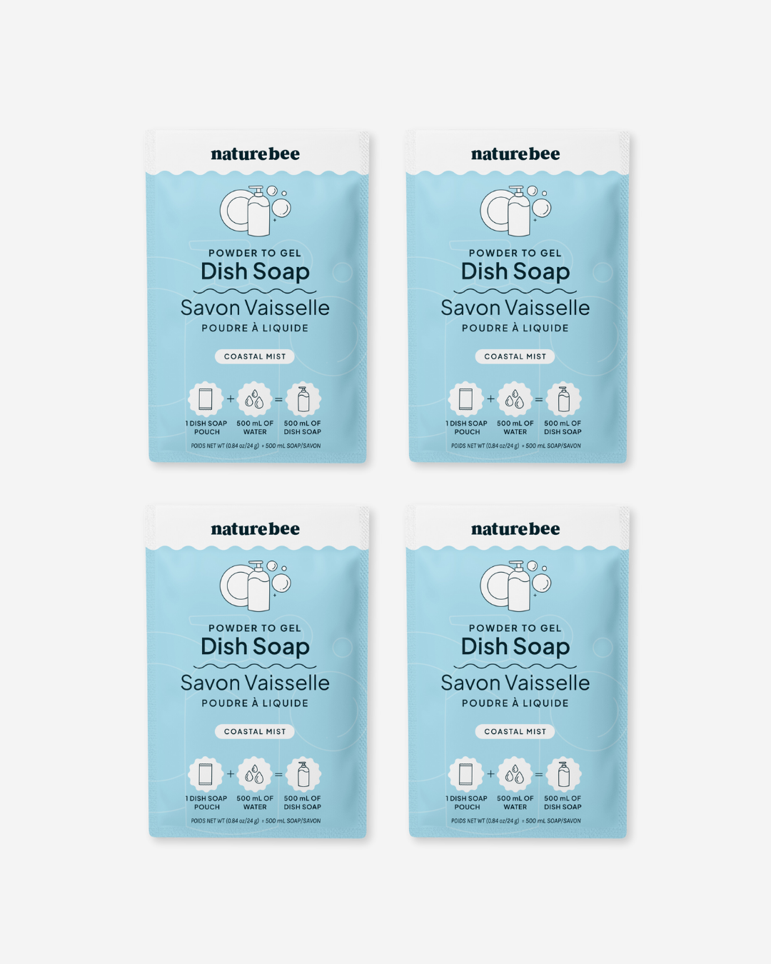Powder to Gel Kitchen Dish Soap Coastal Mist  | Nature Bee