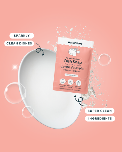 Powder to Gel Kitchen Dish Soap Sweet Citrus  | Nature Bee
