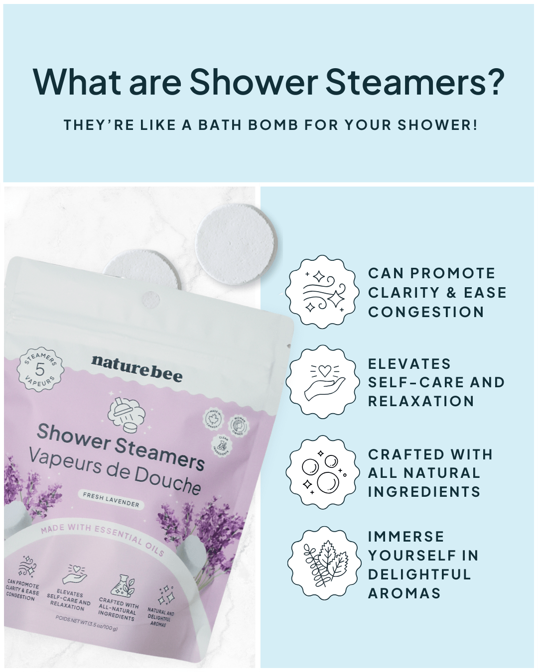 Imperfect Lavender Shower Steamers - NATURE BEE