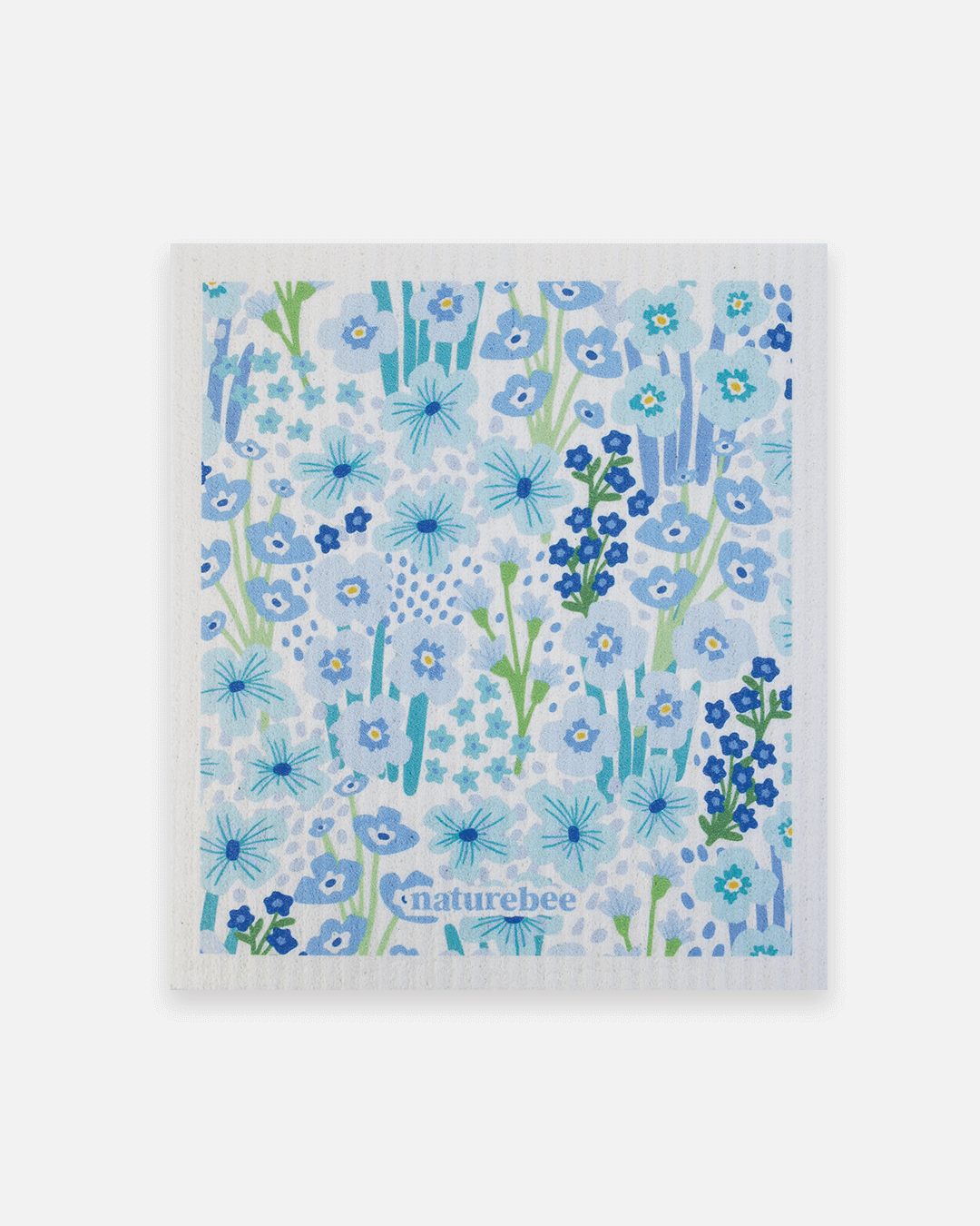 Blue Floral Swedish Dishcloth - NATURE BEE