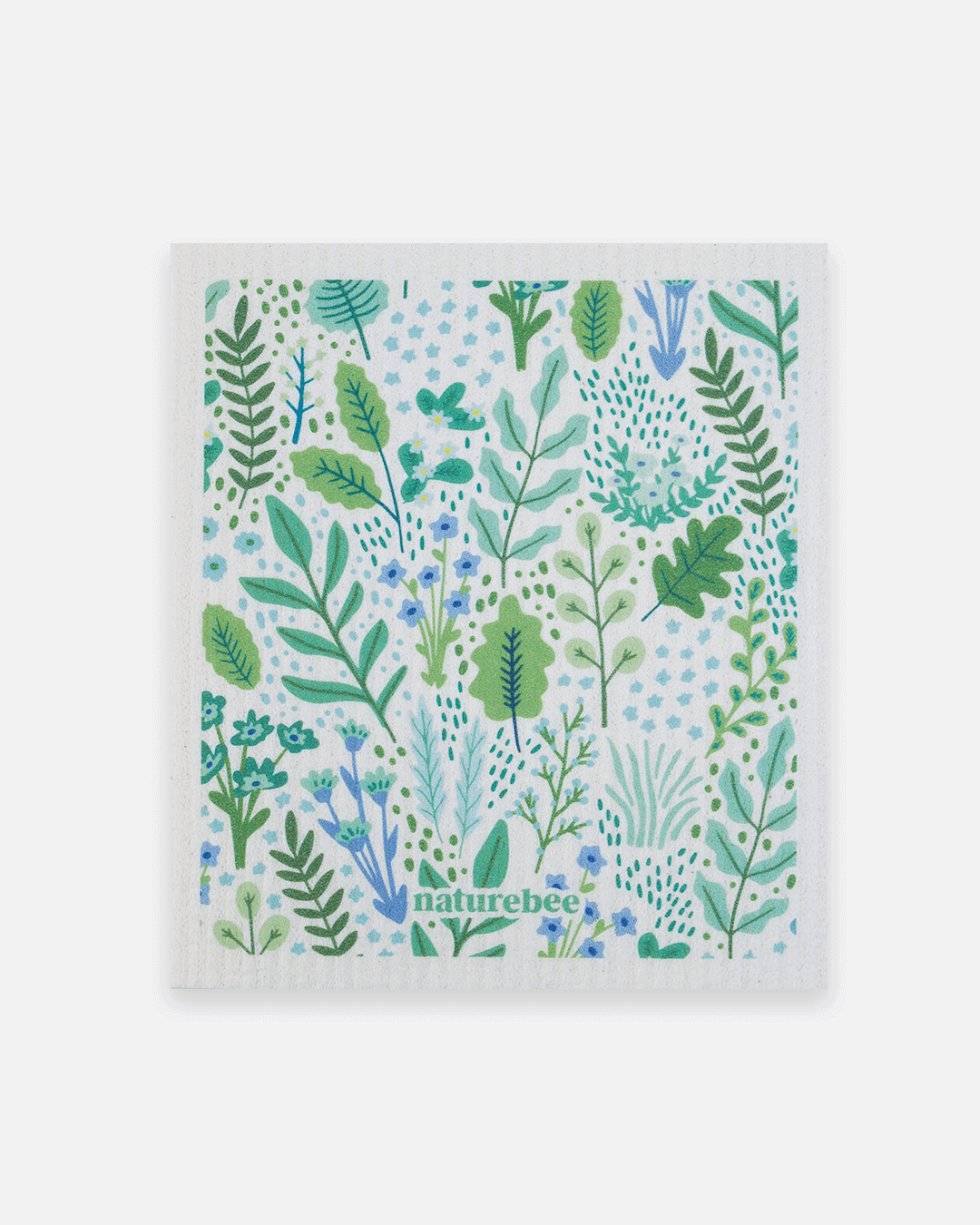 Green Floral Swedish Dishcloth - NATURE BEE