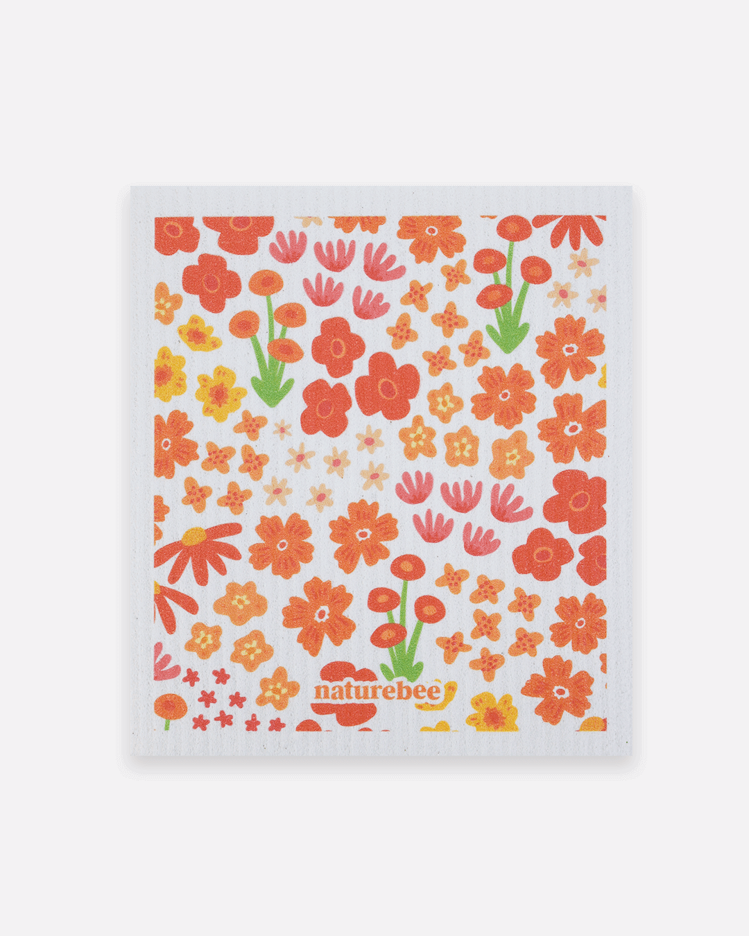 Sponge Cloth Floral Orange | Nature Bee