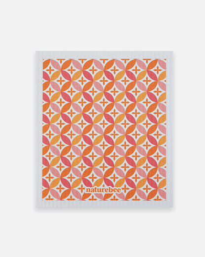 Sponge Cloth Geometric Orange | Nature Bee