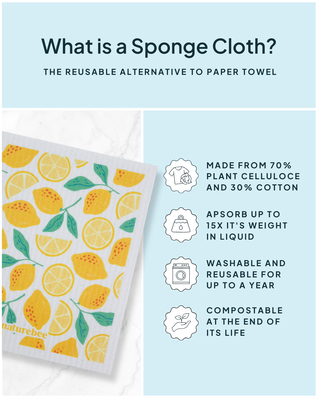 Sponge Cloth Lemon | Nature Bee