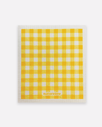 Sponge Cloth Plaid Yellow | Nature Bee