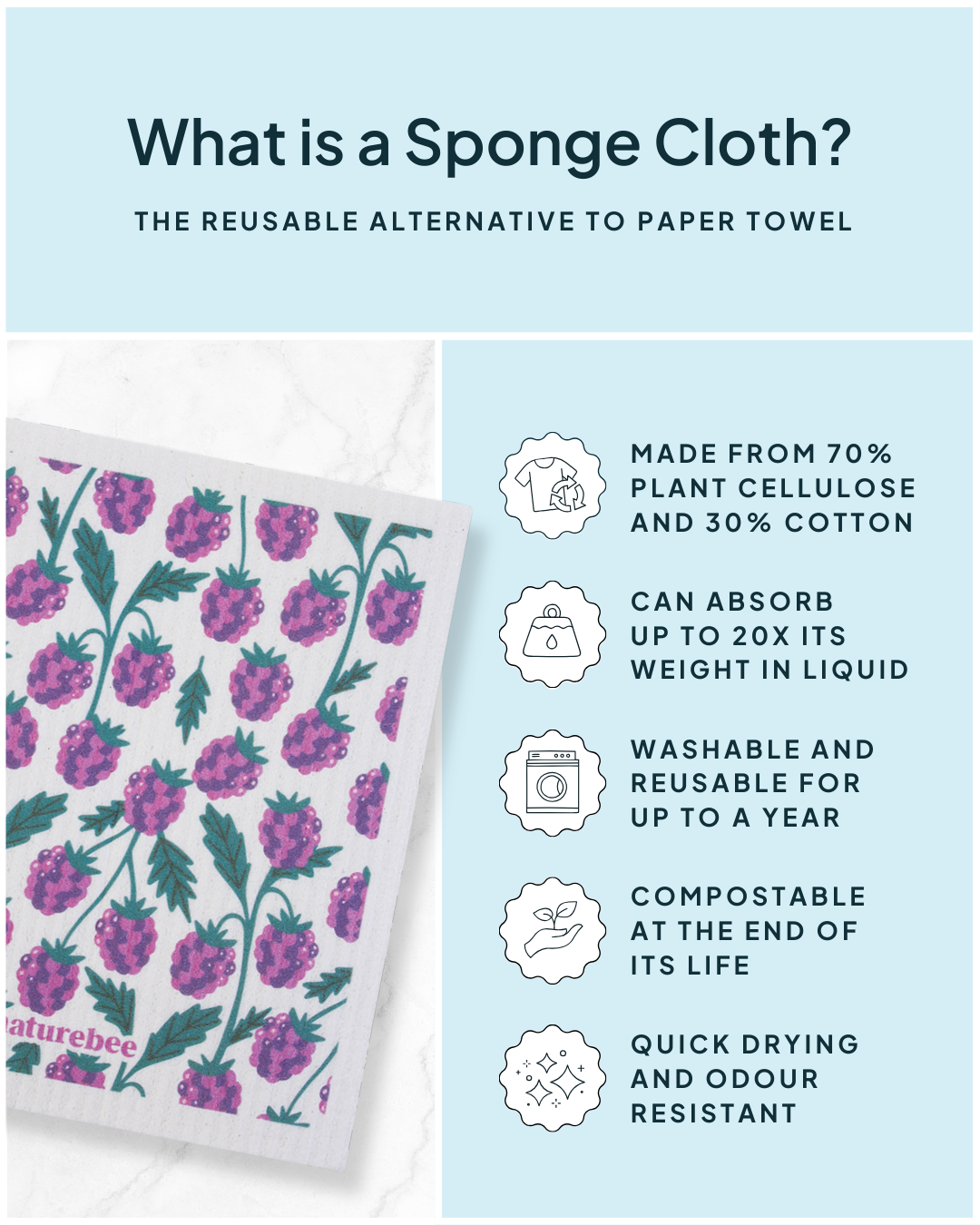 Sponge Cloth Blackberries | Nature Bee