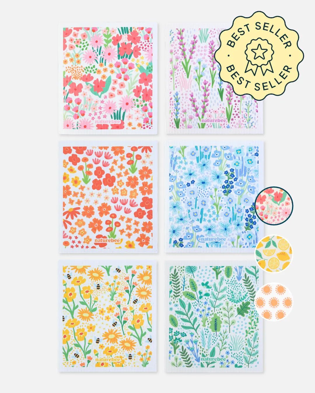 Authentic Swedish Dishcloth 6-packs - Reusable Paper Towel - NATURE BEE