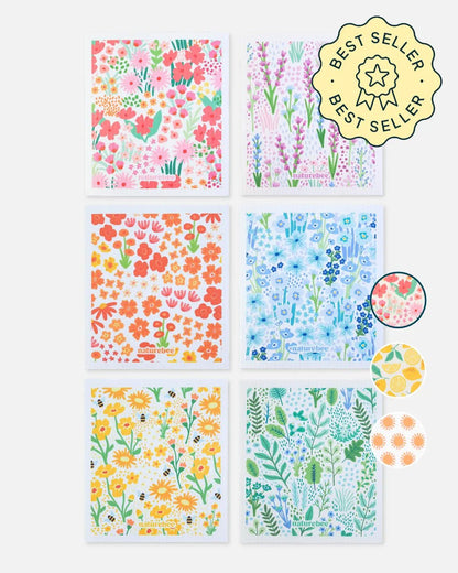 Authentic Swedish Dishcloth 6-packs - Reusable Paper Towel - NATURE BEE