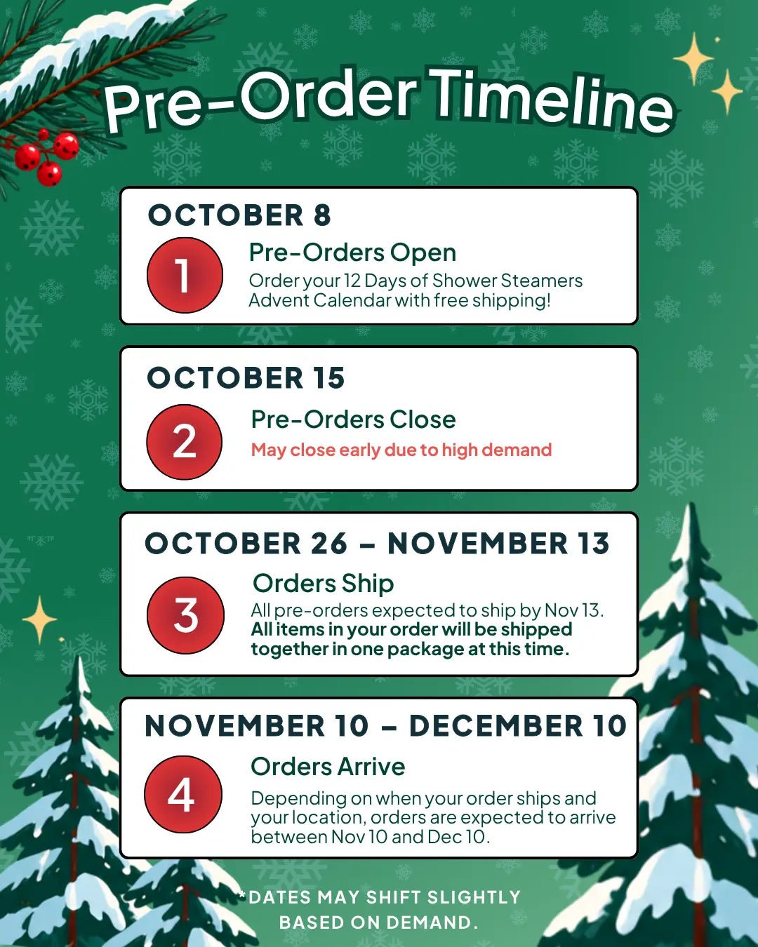 12 Days of Shower Steamers Advent Calendar - PRE-ORDER ONLY - NATURE BEE