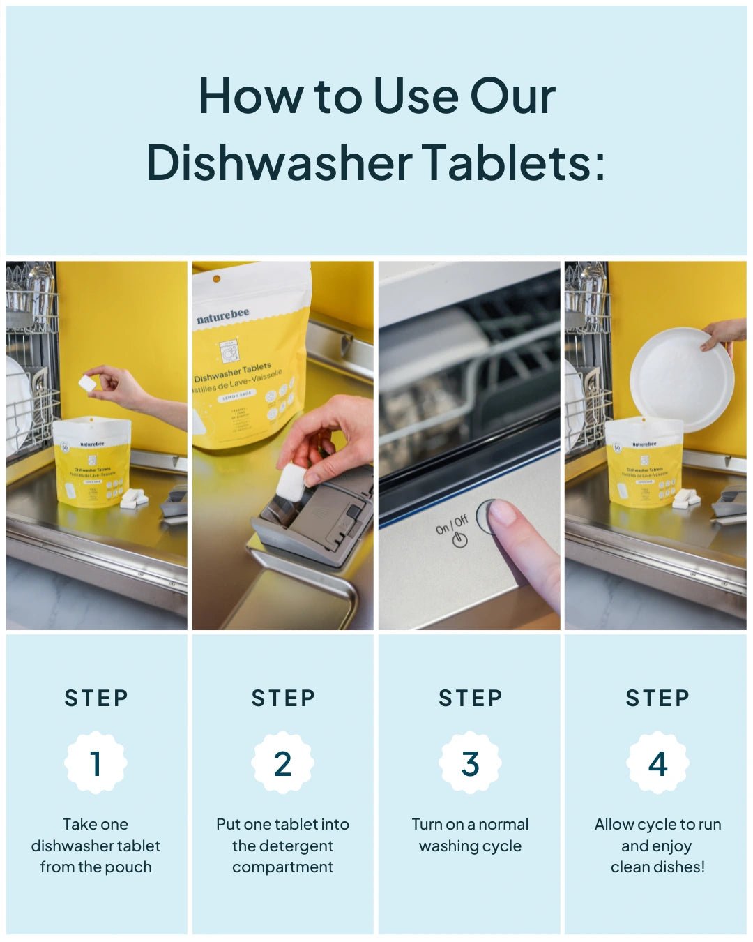 Dishwasher Tablets Lemon Sage 50 - pack - NATURE BEE