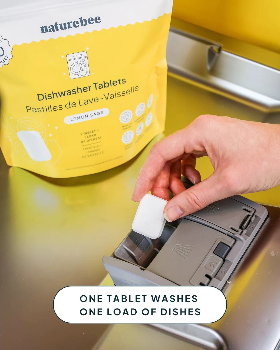 Dishwasher Tablets Lemon Sage 50 - pack - NATURE BEE