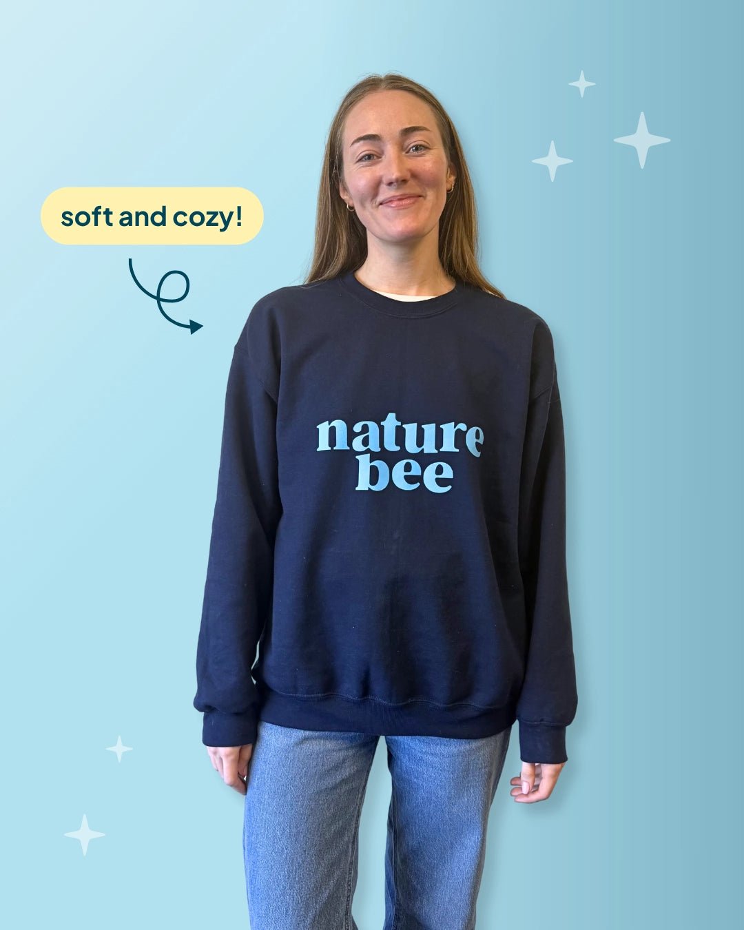 Nature Bee Crew Neck Sweater - NATURE BEE