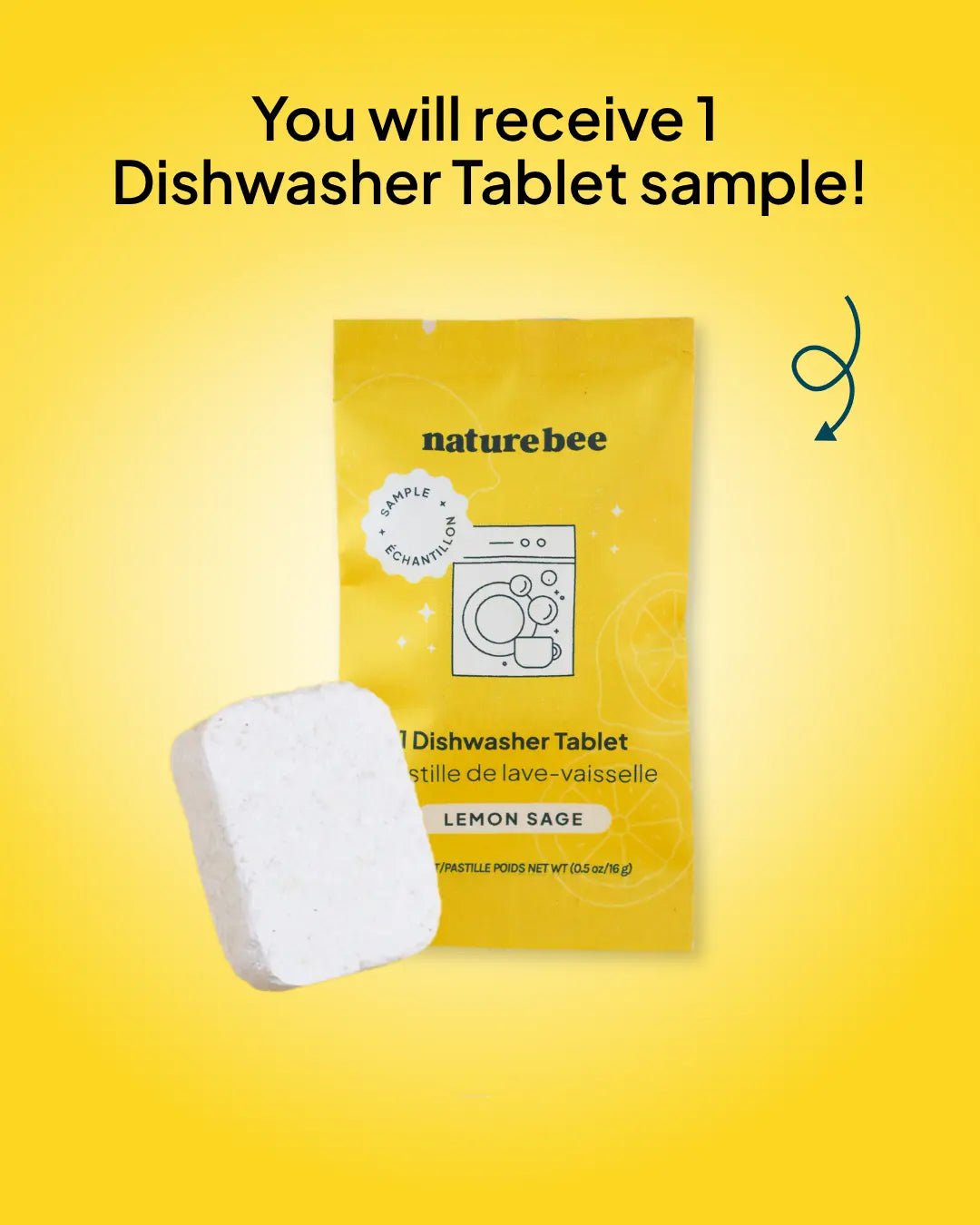 Nature Bee Dishwasher Tablet Sample - Single Tablet - NATURE BEE
