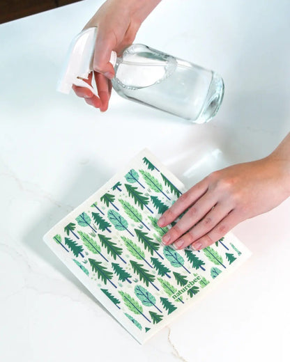 Forest Swedish Dishcloth 4-Pack - Reusable Paper Towels - NATURE BEE