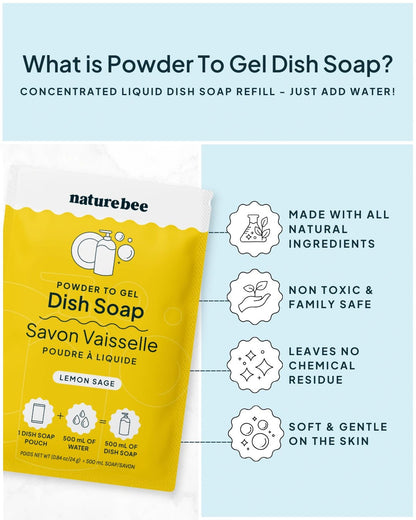 Lemon Sage Dish Soap - NATURE BEE