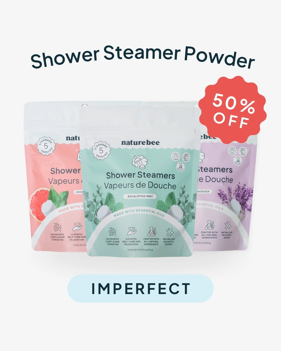 Shower Steamer Powder - Imperfect Sale - NATURE BEE