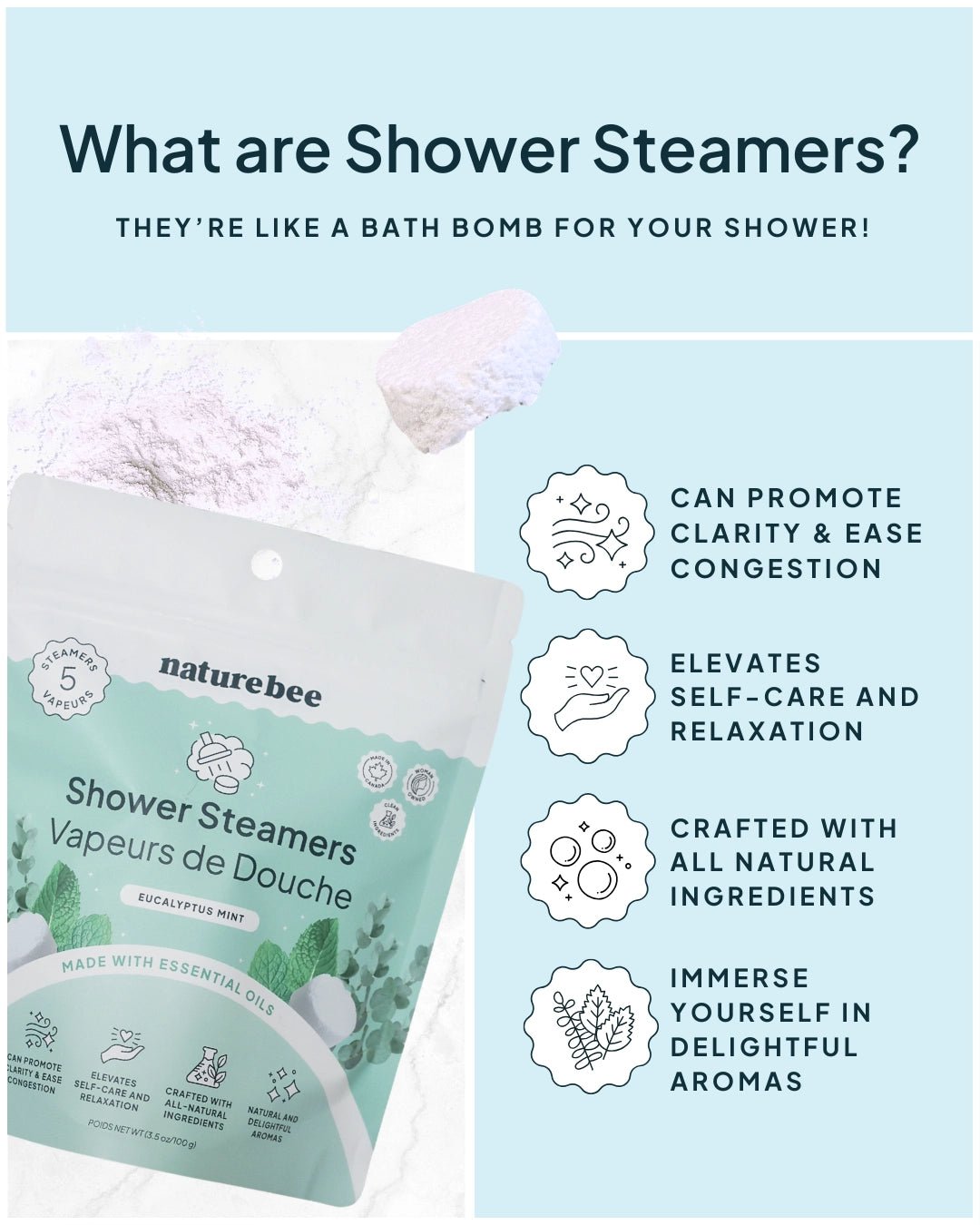 Shower Steamer Powder - Imperfect Sale - NATURE BEE