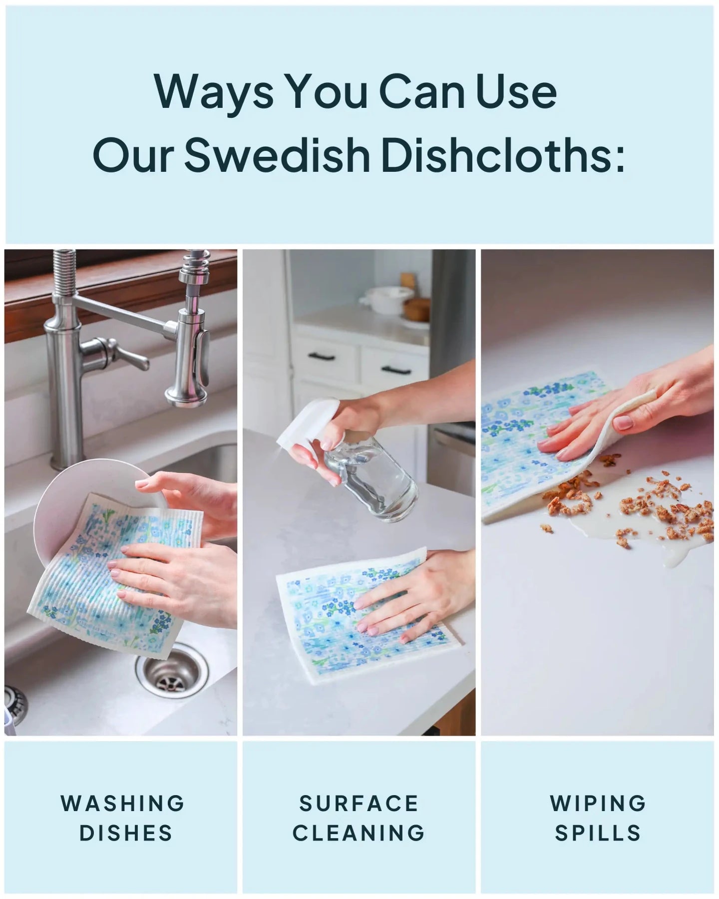 Single Swedish Dishcloths - NATURE BEE