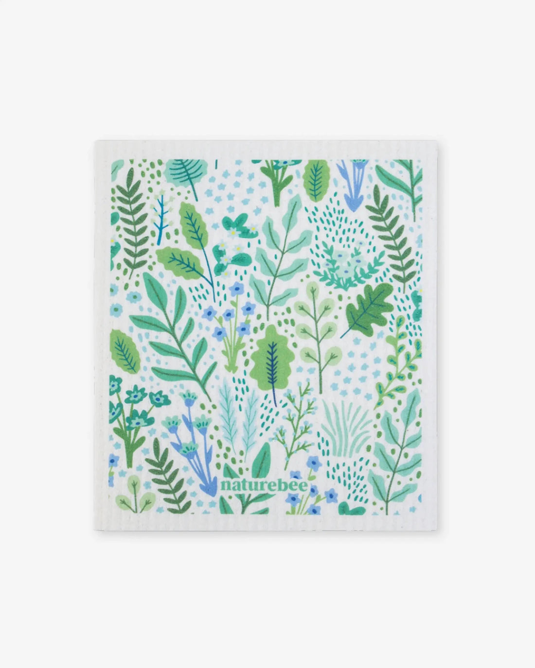 Green Floral Swedish Dishcloth - NATURE BEE