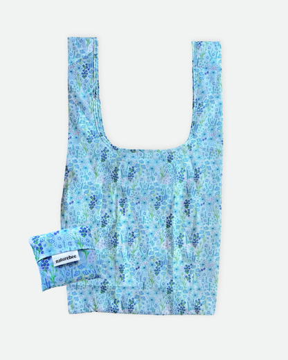Reusable Bag Blue Floral Print