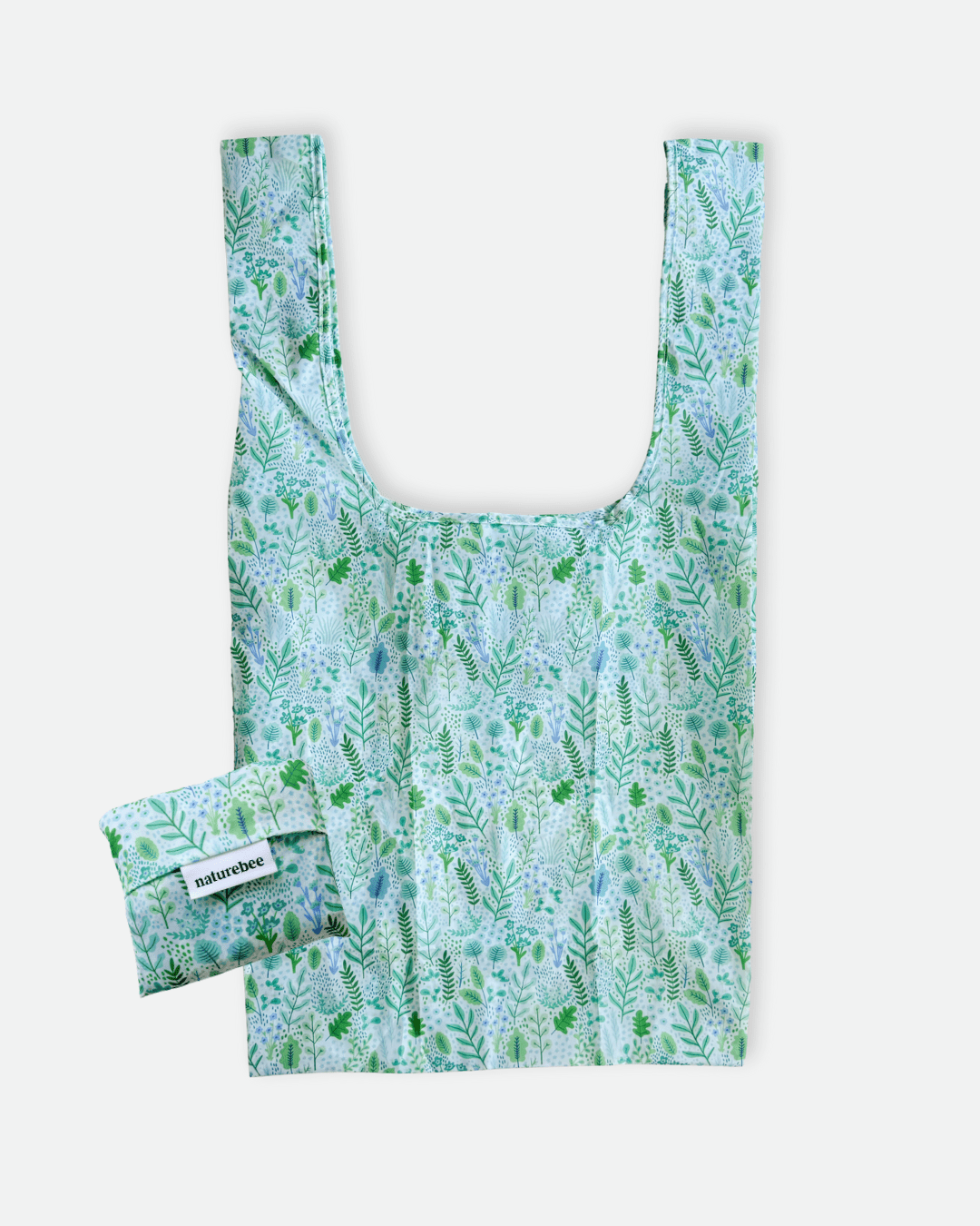 Green Floral Reusable Bag - NATURE BEE